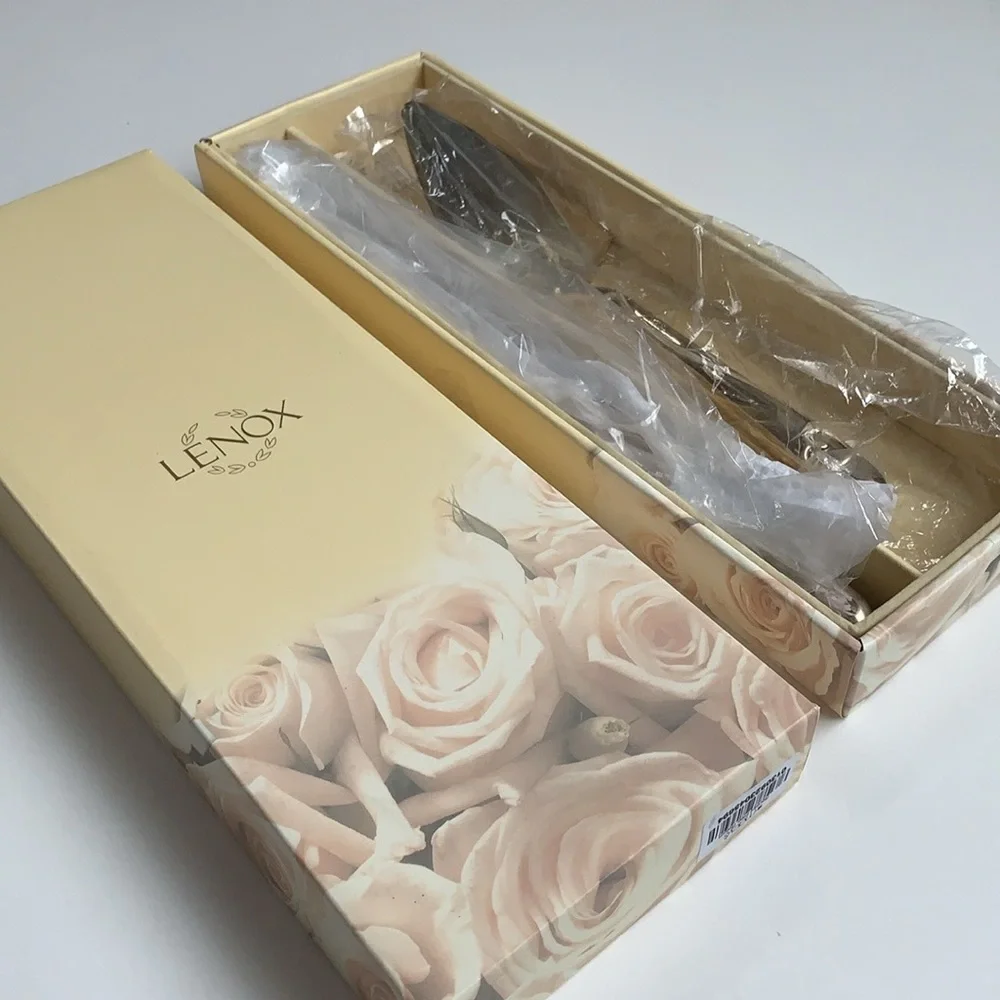 LENOX Like New Forevermore Heart 2 Piece Dessert Set Knife & Cake Serving